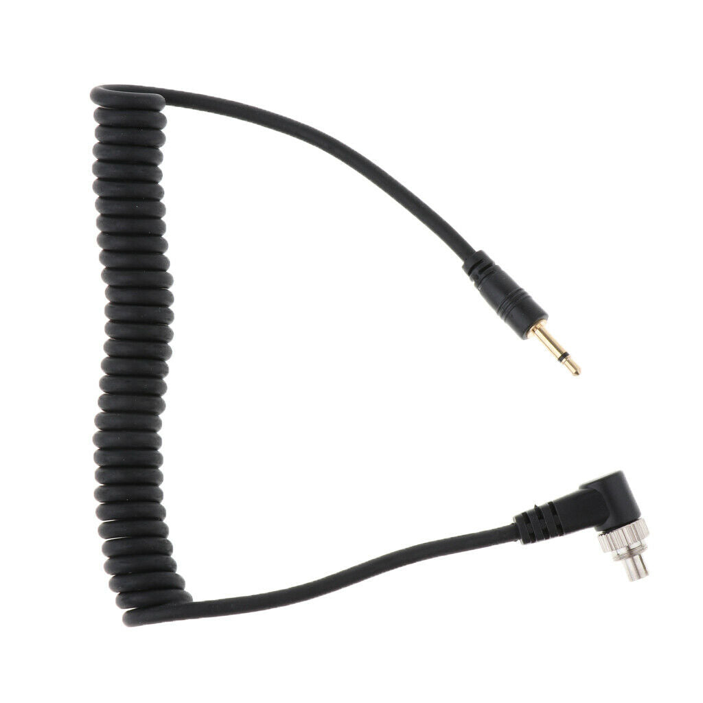 2.5mm to Male Flash PC Sync Cable Cord with Screw Lock for Canon 7D 5D II 1D