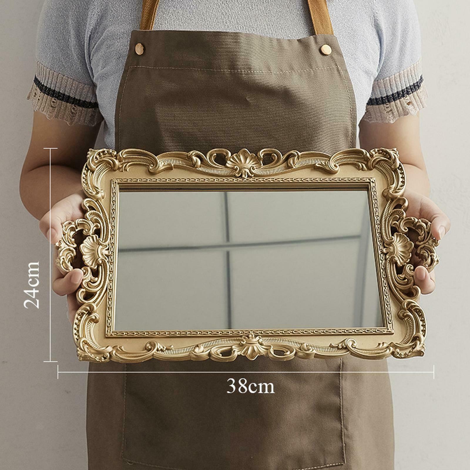 2 in 1 Luxury Mirrored Vanity Tray Makeup Mirror Organizer Desktop Decor
