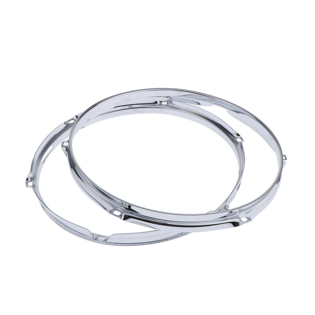 Heavy Duty 12 Inch 6 Lug Snare Drum Hoop Rim Batter Hoop 1.2Mm (Pack of 2)