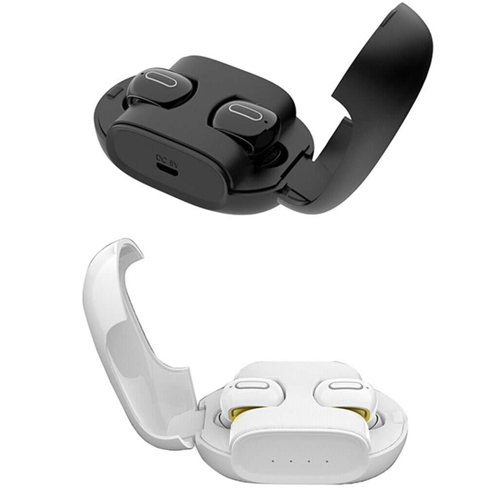 Wireless Earphones Double Ears Mini Stereo Bluetooth Headset Bass Black