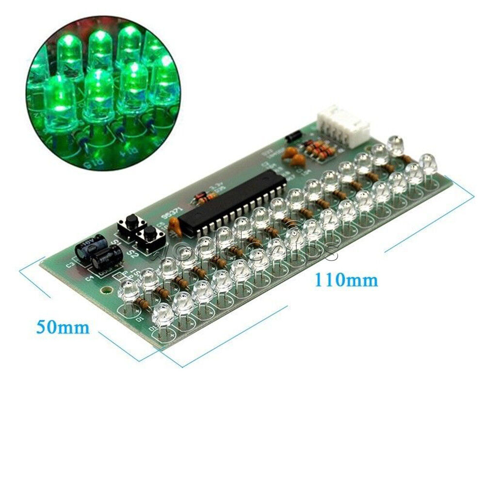 16 LED Dual Channel MCU Adjustable Display Pattern LED VU Meter Level Indicator