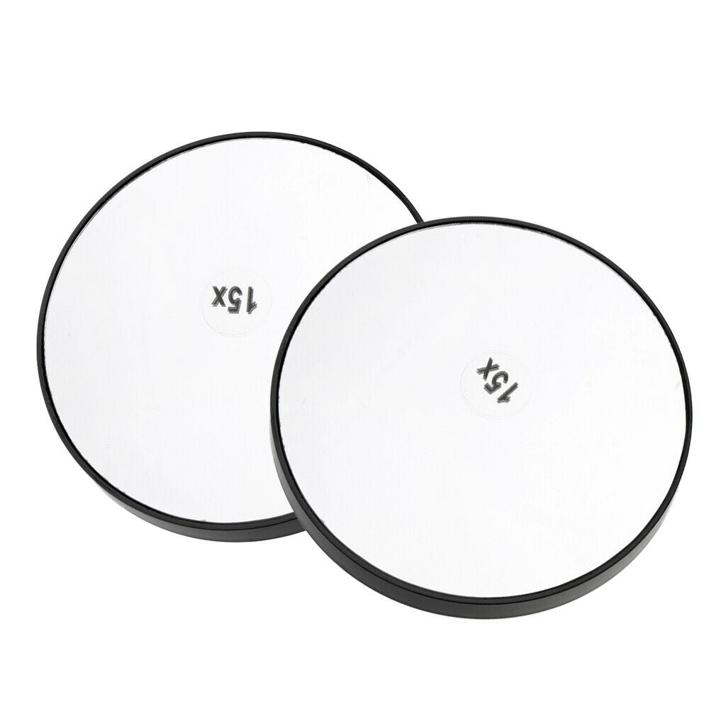 2x Travel Wall Suction Mirror Magnifying Makeup Cosmetic Bedroom Mirror 15X