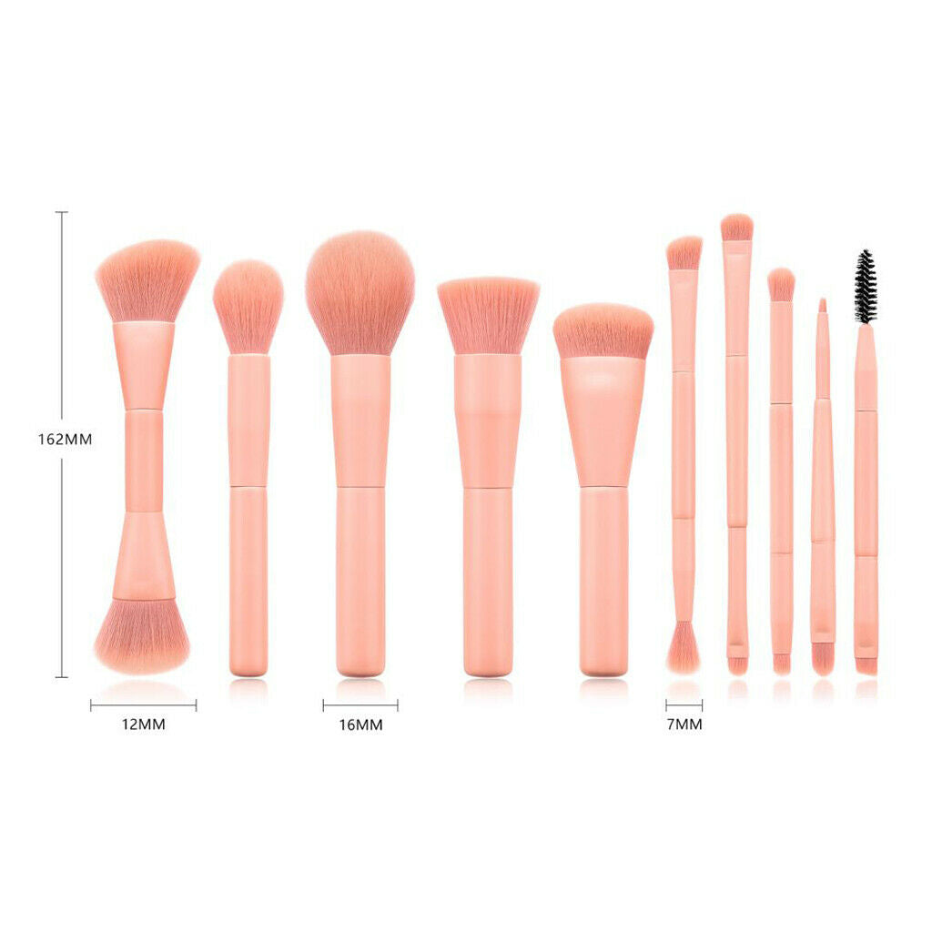 Pink Makeup Cosmetics Brushes Set Blush Blender Eyeshadow Eyeliner Brush