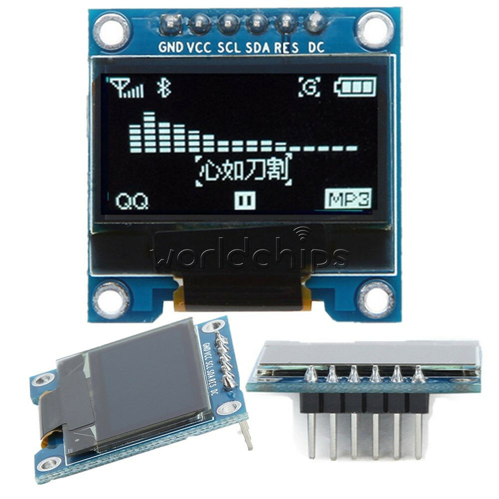 6Pin 0.96" White 12864 SPI&IIC I2C OLED Display Module For Arduino Raspberry Pi