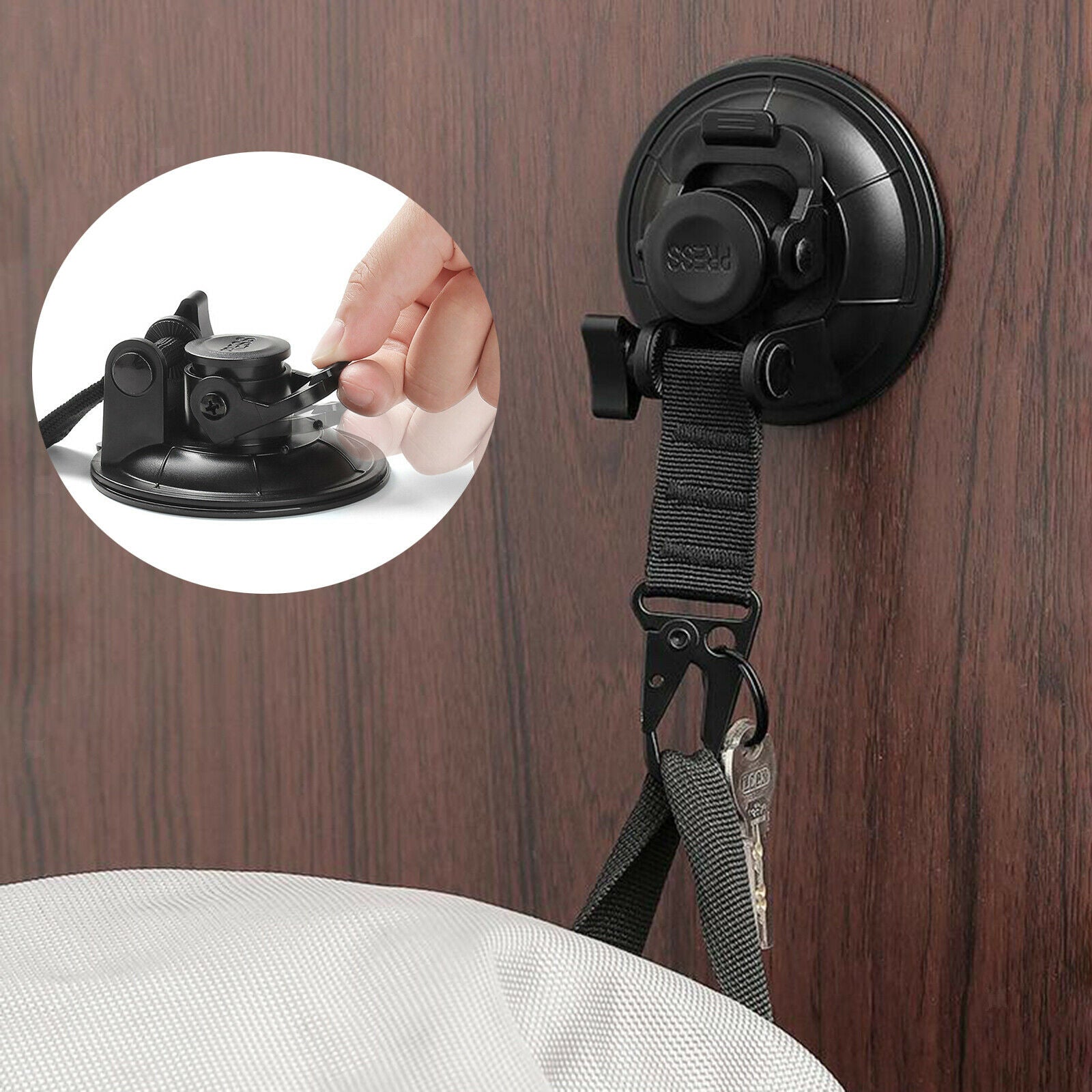 Heavy Duty Suction Cup Anchor with Securing Hook Tie Down for Camping Tarp