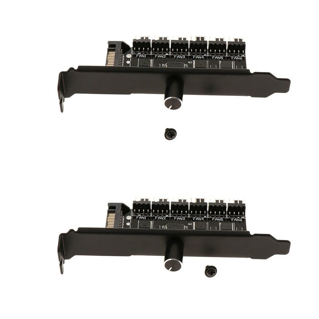2x SATA Power PCI PWM 6 Way Hub PC Cooler Cooling Fan Speed Controller