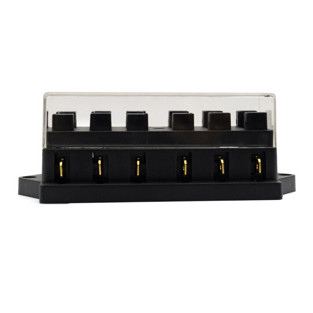 Automotive 6-Way Blade Fuse Box Holder 5A/10A/15A/20A Fuses for Yacht RV