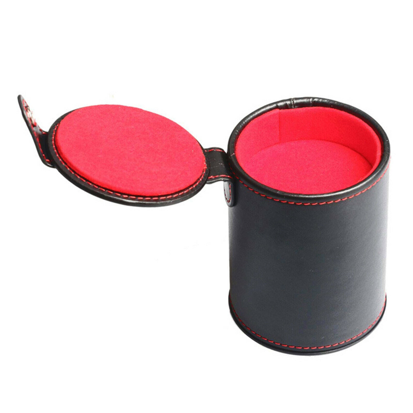 Double Layer Dice Cup with 5 Dice Red Flannel Lined Enternament Tool Party
