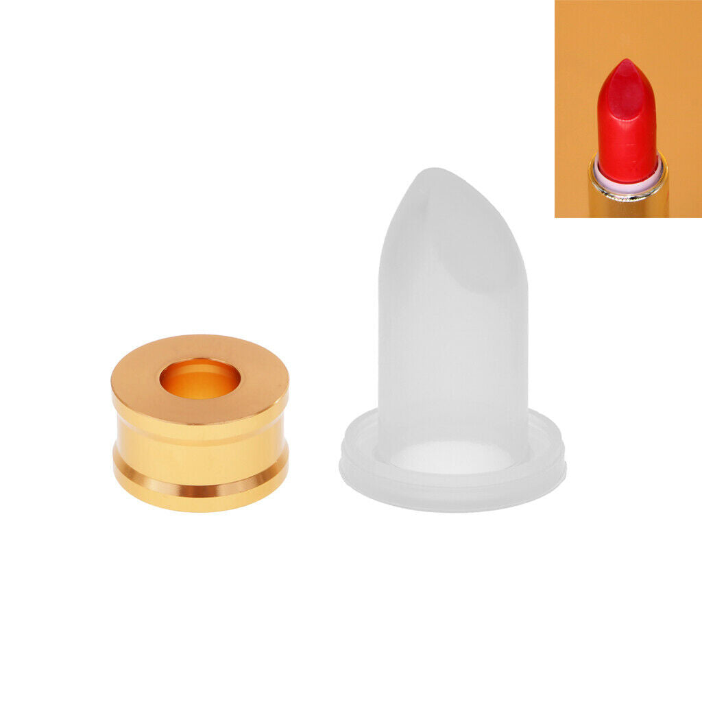 Silicone Lipstick Mold with Aluminum Ring Lipstick Cosmetics Making Tool Set