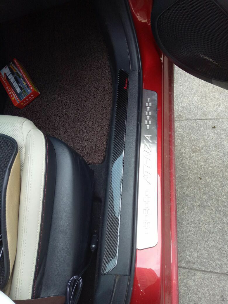 2x Carbon Fiber Car Scuff Plate Door Sill Cover Panel Step Protector Guard48.5CM