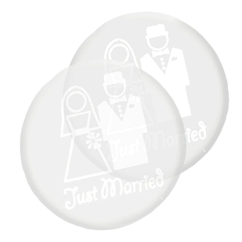 Just Married Wedding Glass Coasters, Set of 2