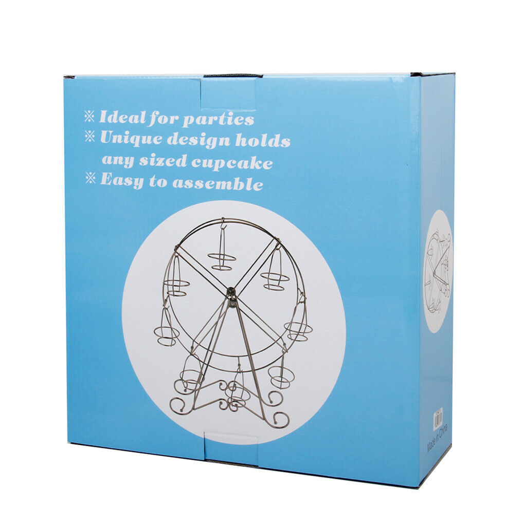 Unique 8-Cup Stainless Steel Rotating Ferris Wheel Cupcake Stand