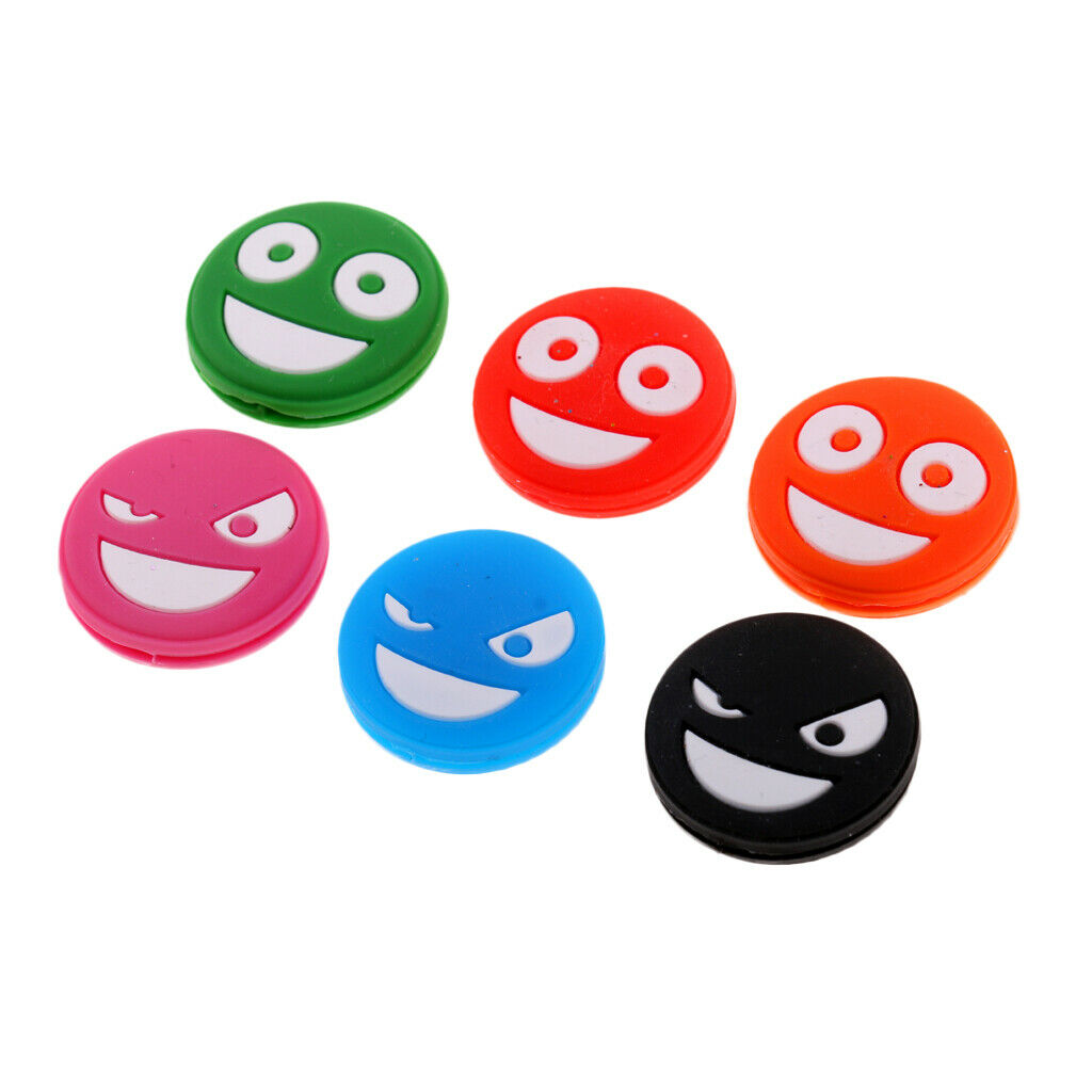 6pcs tennis racket vibration damper shock absorber, funny face
