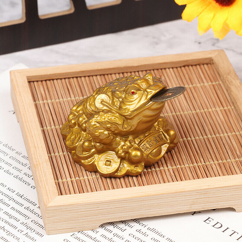 Wealth Golden Frog Toad Coin Chinese Fortune Frog Feng Shui Toad Lucky Or.l8