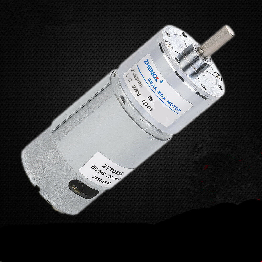 ZGA37RH DC 24V 60RPM 6mm Shaft Dia Cylinder permanent magnet Geared Box Motor