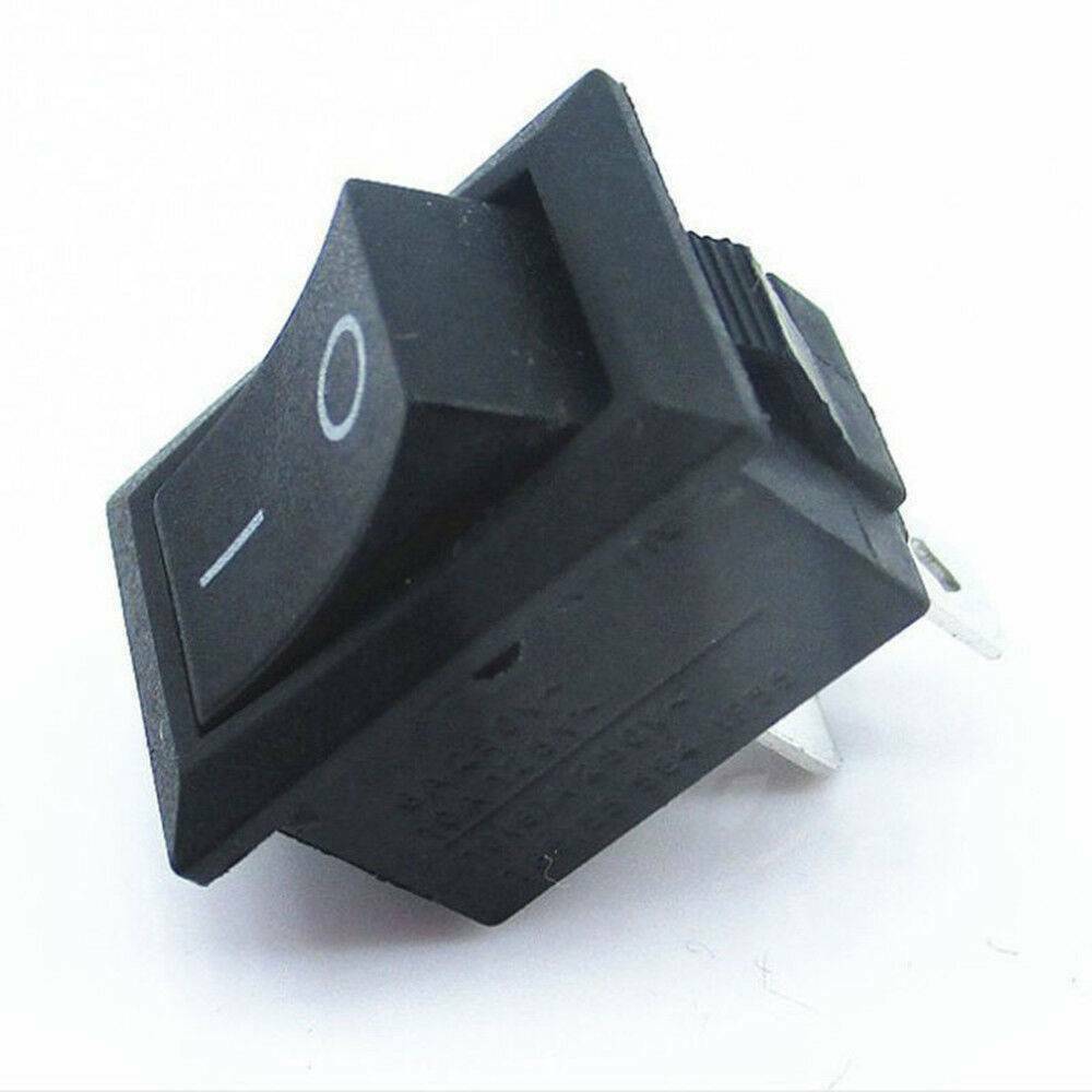 10pcs DC 12V 16A 10x15mm SPST ON/OFF Switch Mini Black 2 Pin Rocker Switch Tools