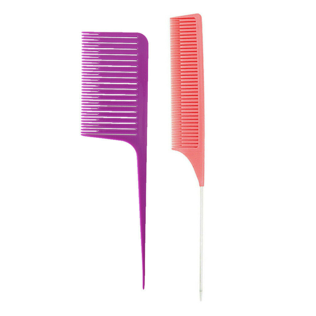 2x ABS Fine&Wide Tooth Weave Highlighting Foiling Hair Combs for Salon