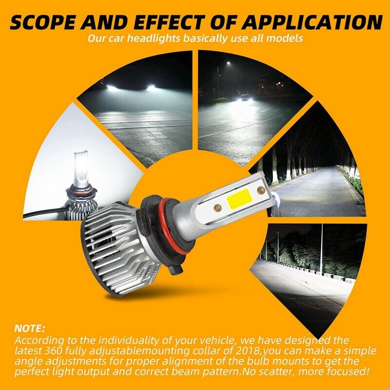 2Pairs 9005 9006 HB3 HB4 Combo LED Headlight Bulbs Kit High & Low Beam Bulb 60B2