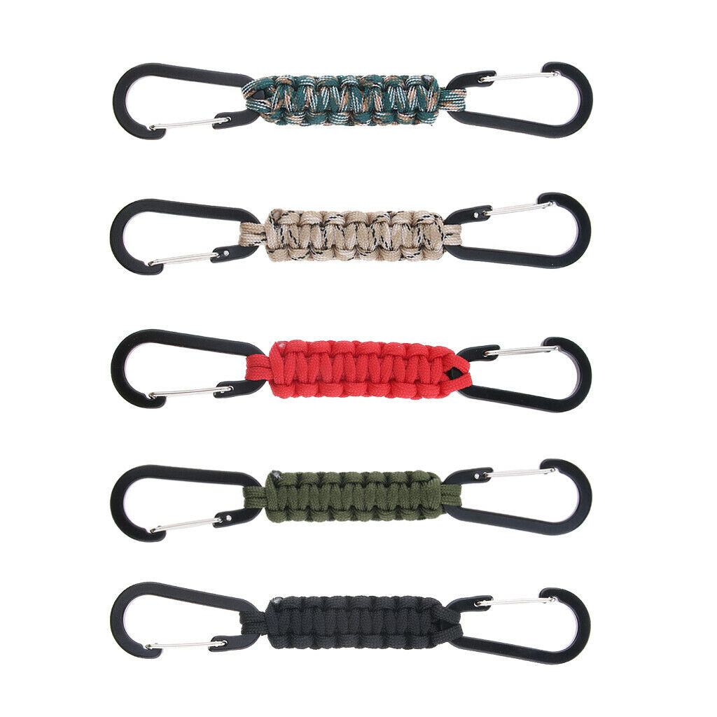 Paracord Keychain Carabiner Survival Tool with Carabiner Black
