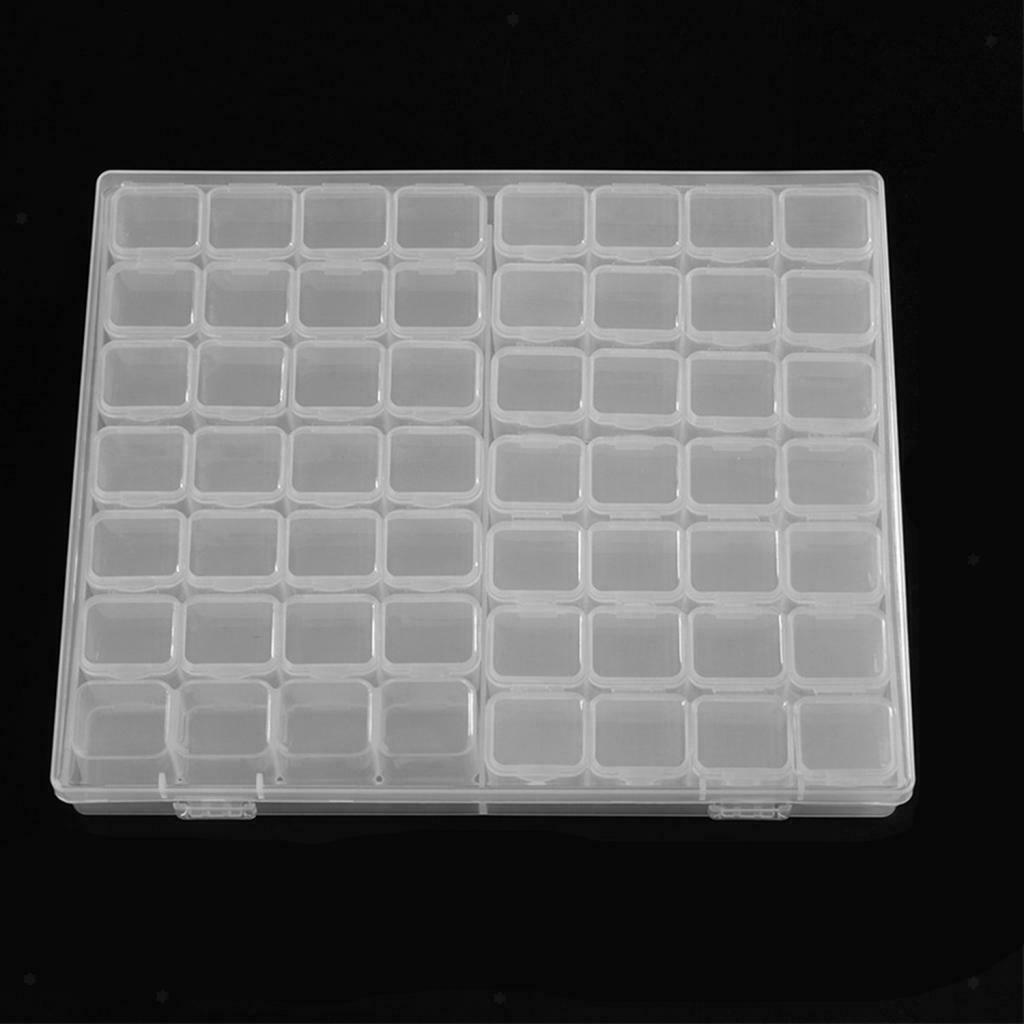 Empty Gem Diamond Rhinestones Display Case Plastic Organizer Box w/ Lid