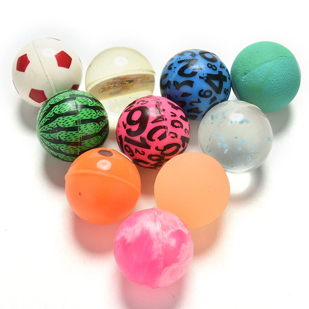 10x Mixed 30mm Bounce Balls Multi-Colored Elastic Juggling Jumping Balls .l8