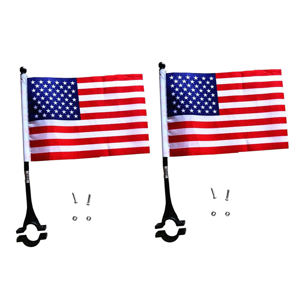 2x Universal  National Flags for Bike Scooter Motorcycle Handlebar