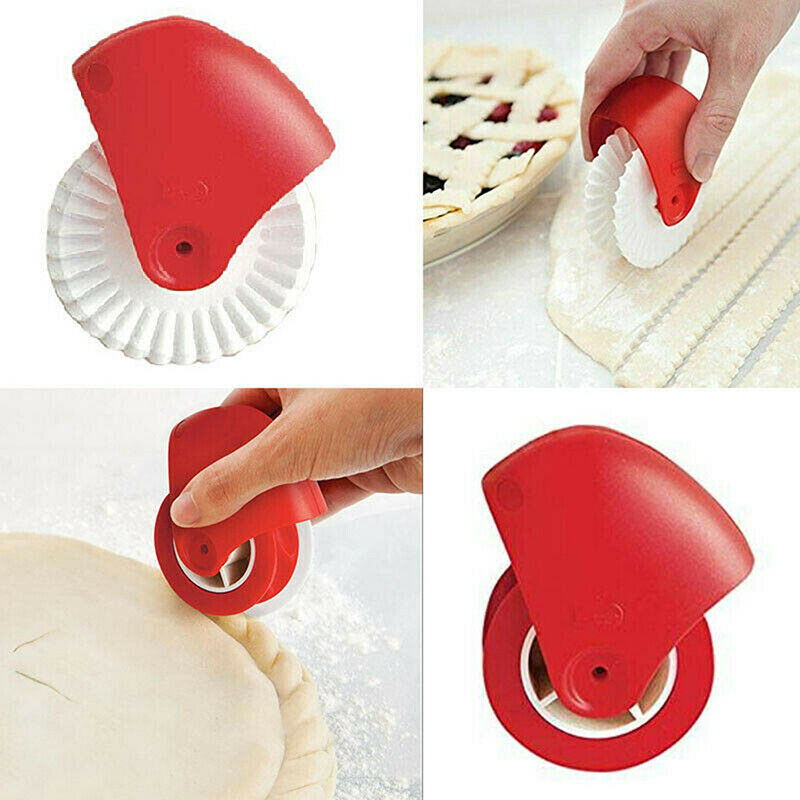 2Pcs Kitchen Pizza Pastry Lattice Cutter Pastry Pie Decor Cutter Plastic .l8