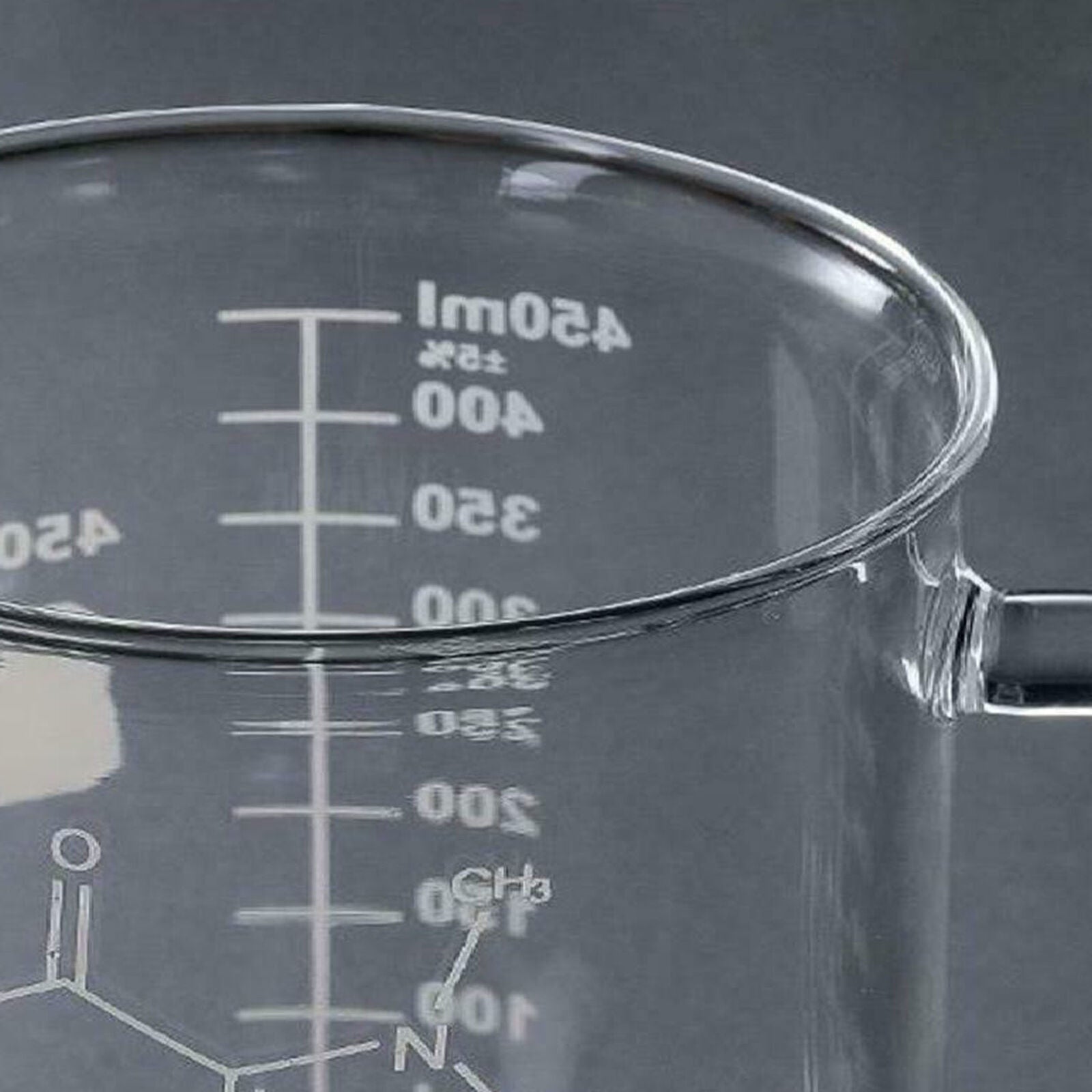 Caffeine Beaker Mug Graduated Beaker Mug with Handle Borosilicate Glass Cup