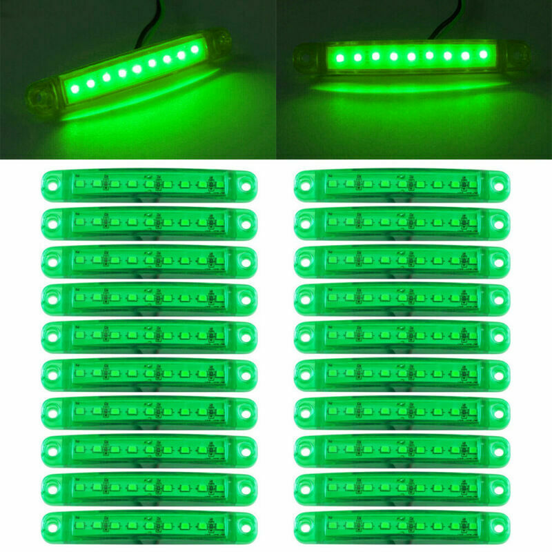 20X 9 LED 24V Sealed Side Marker Clearance Lights For Truck Trailer Lorry  Green