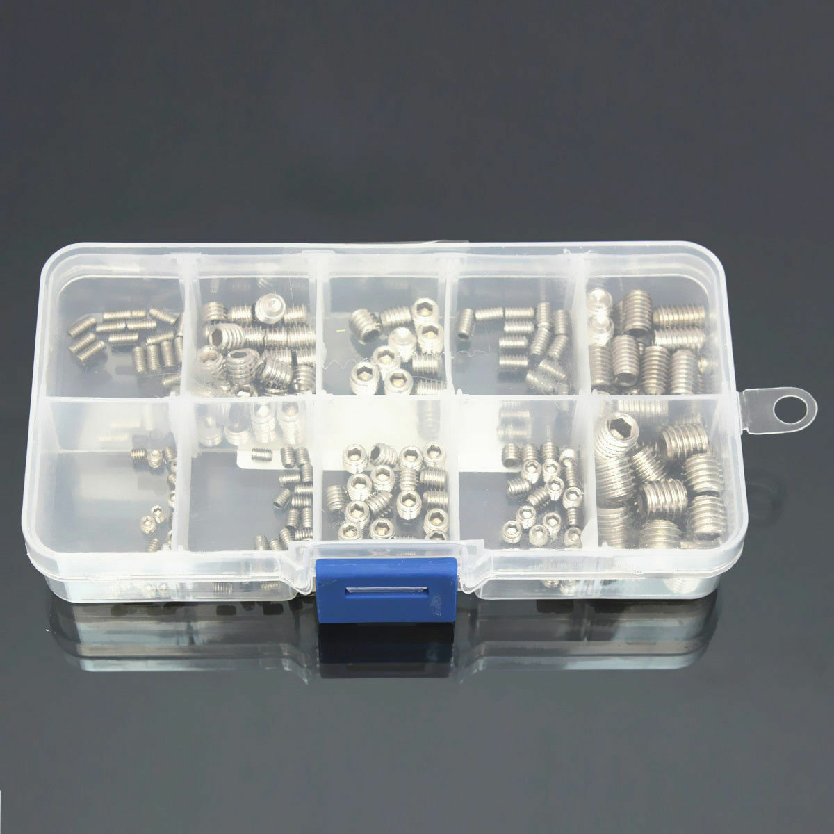 200PCS Stainless Steel Allen Head Socket Hex Set Grub Screw Assortment Cup Point