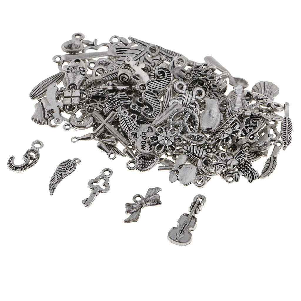 100pcs Alloy Charms Pendants Findings for DIY Kids Children Hair Accessories