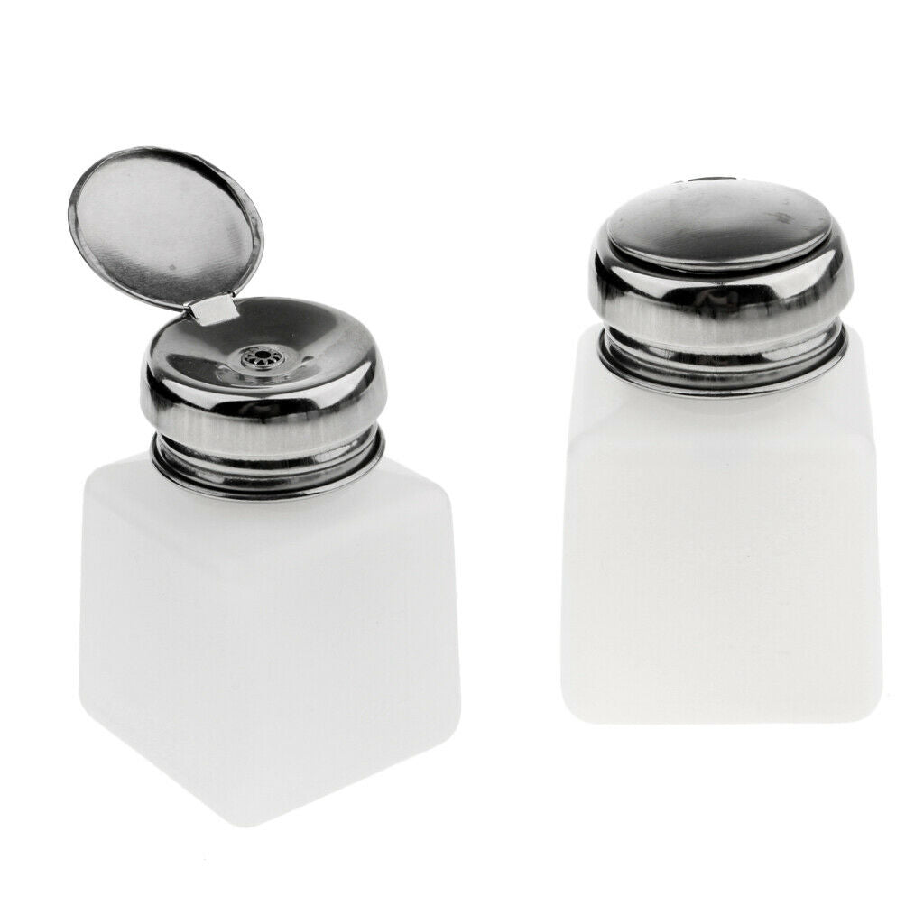 2 Pcs Nail Polish Remover Pump Dispenser Press Bottle Empty Container  100ml