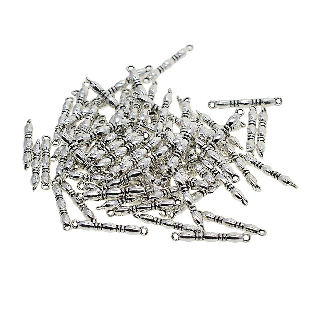 100pcs Alloy Straight Bar Connectors Jewelry Findings Charms Accessories