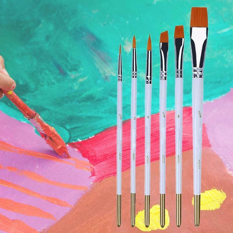 6 Pieces Premium Paint Brush Pro Paint Brush Ideal for DIY Watercolor Painting