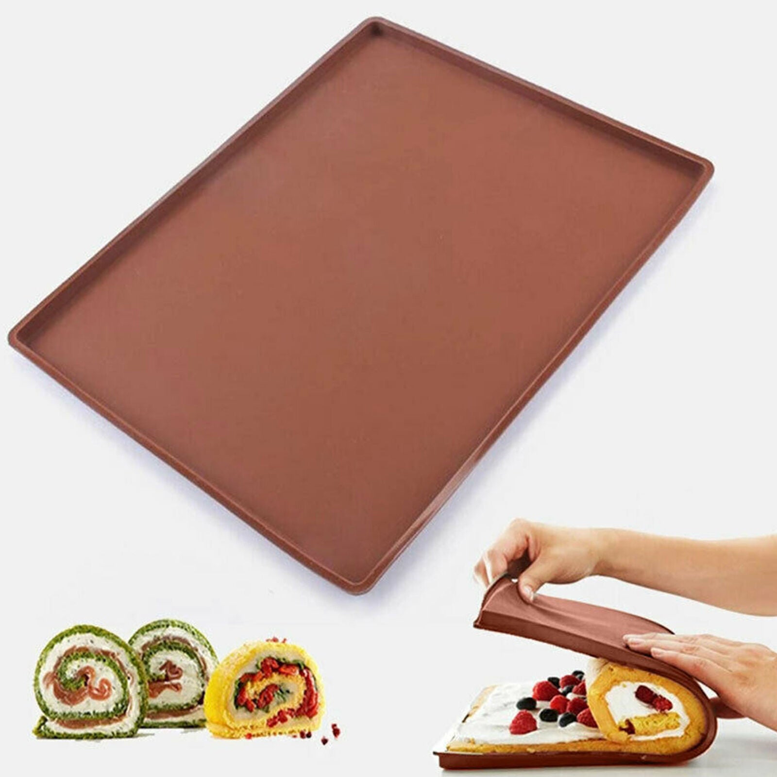 Silicone Baking Mat Non-stick Cake Swiss Roll Pastry Tool Muffin Tray Pad