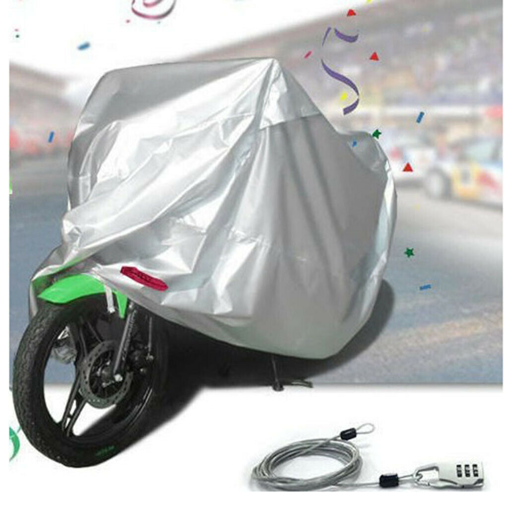 Professional Motorcycle Cover Sun UV Mototbike Protector w/ Cover Lock