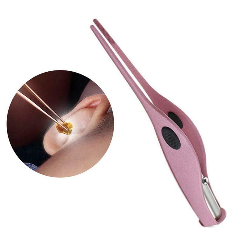 LED Light Ear Wax Removal Tool Fish Shape Kids Earpick Spoon Luminous Tweezers