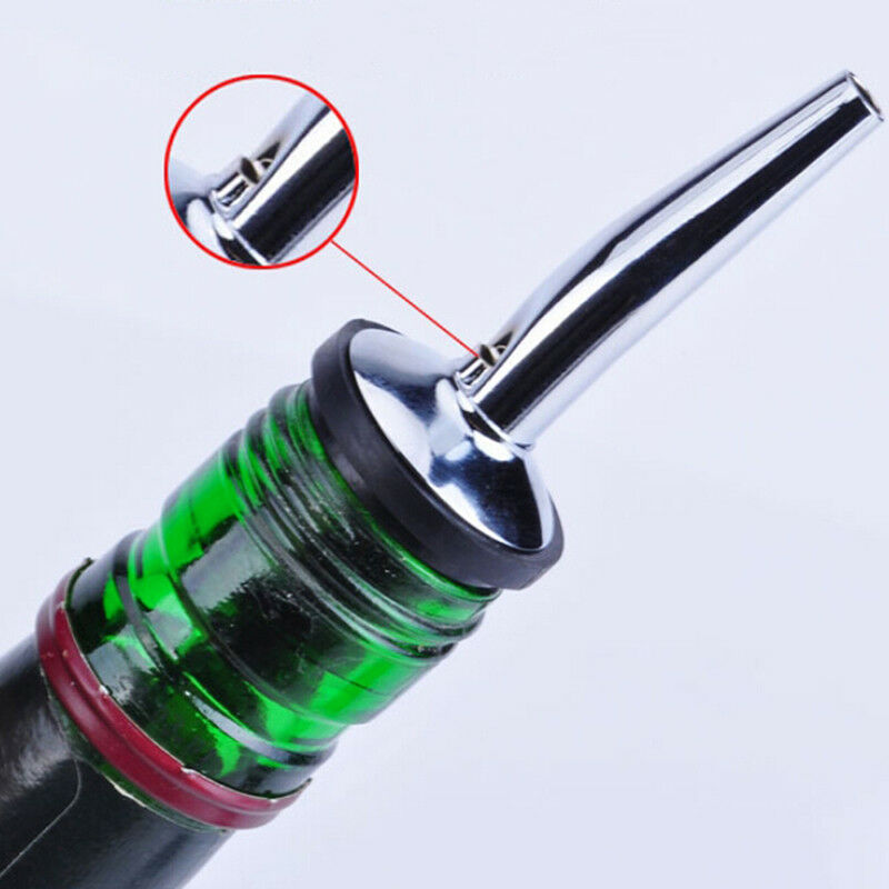 10 pcs Flow Pourer Spout Stopper Stainless Steel Liquor Spirit Wine BottSNJWBD
