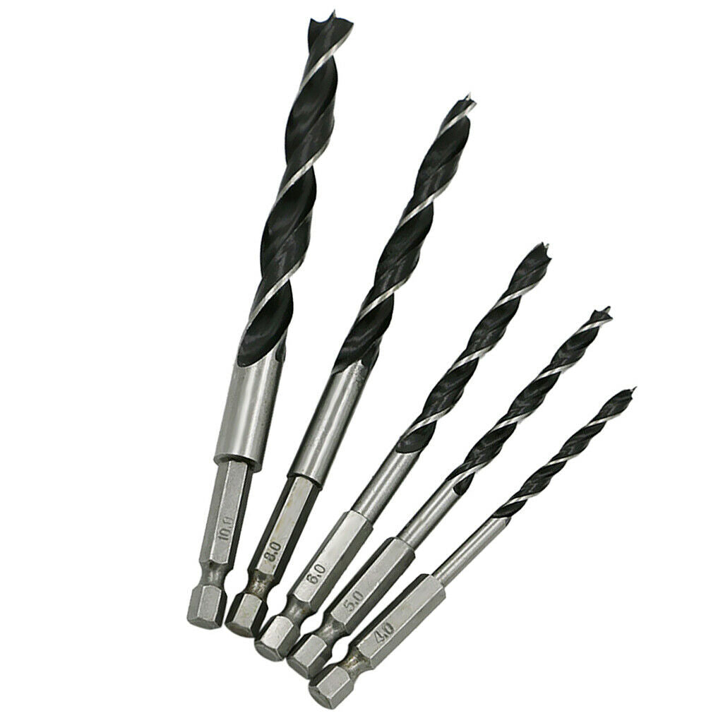 5pcs Wood Drills Bit Set Carpenter Tools High  Steel 4/5/6/8/10mm