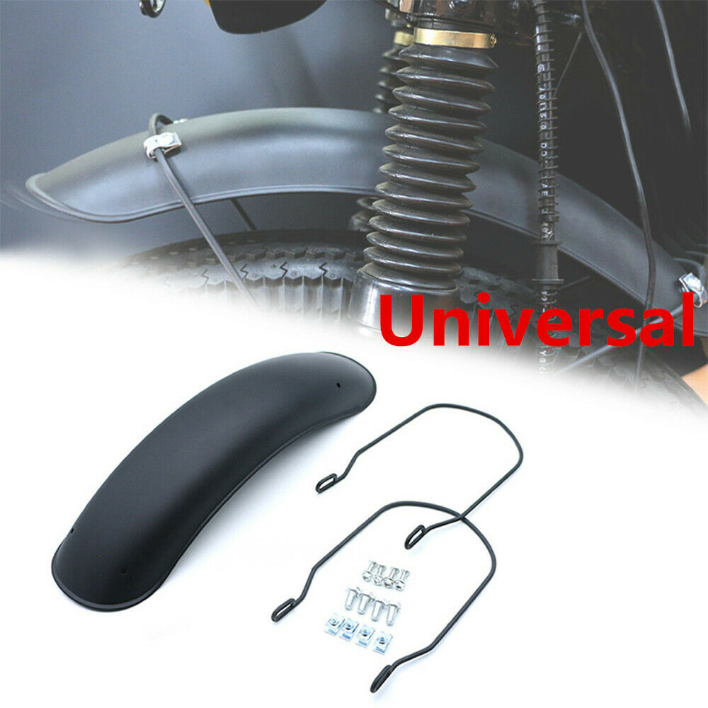Universal 1Pcs Matte Metal Motorcycle Front Fender Protector Black 430*200*120mm
