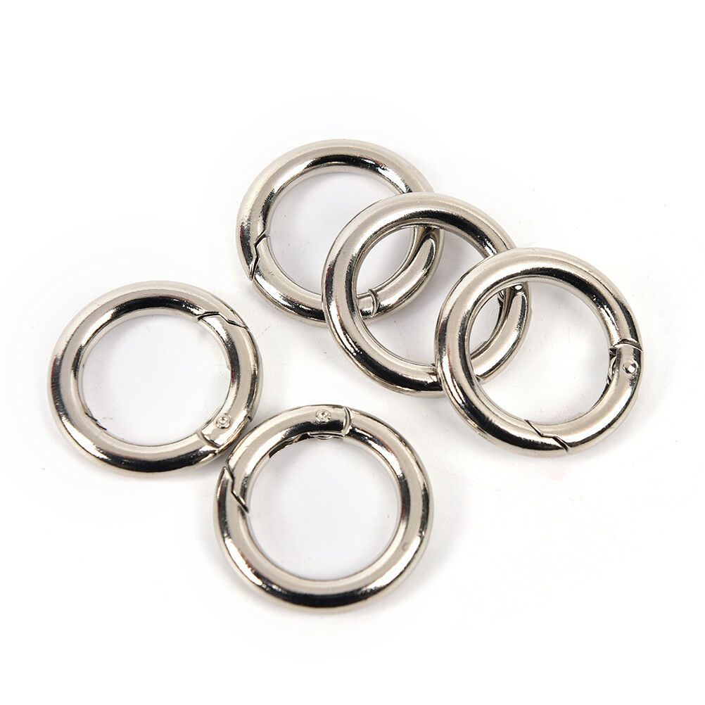 5pcs circle metal carabiner hook snap round clip hook keychain outdoor ha.l8