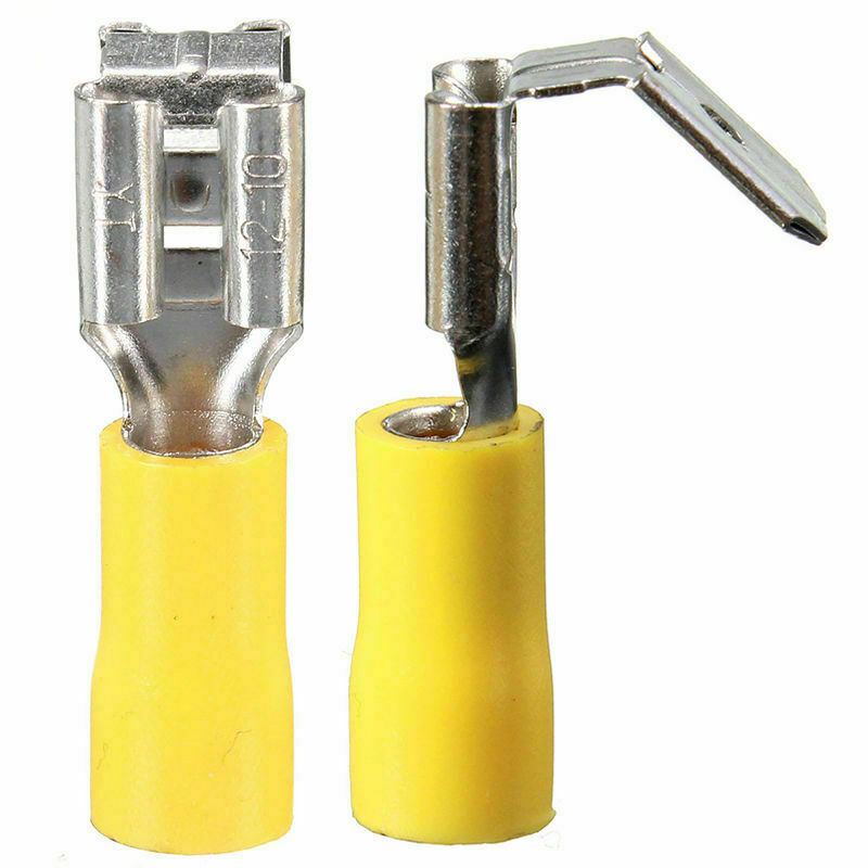 100pcs Red&Blue&Yellow Piggyback Insulated Spade Crimp Terminal Connectors Kit