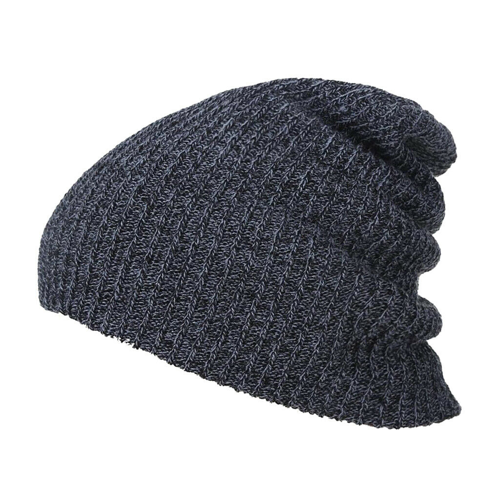 Men WomenCausal  Knitted Baggy Beanie Winter Warm Hat Ski Knit   Black