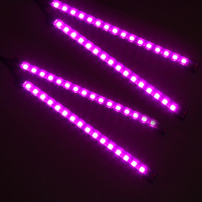 4 RGB-LED Glow Car Interior Lamp Under Dash Footwell Seats Inside Lighting