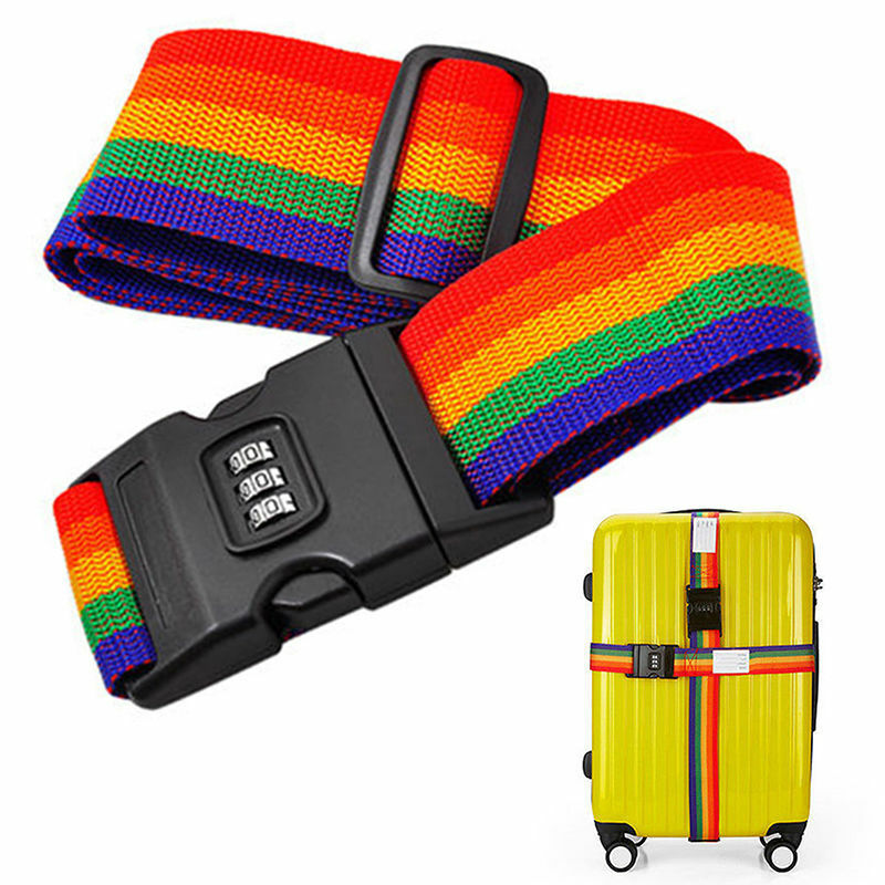 2M Travel Luggage Suitcase Strap Rainbow Baggage Backpack Belt Password L.l8