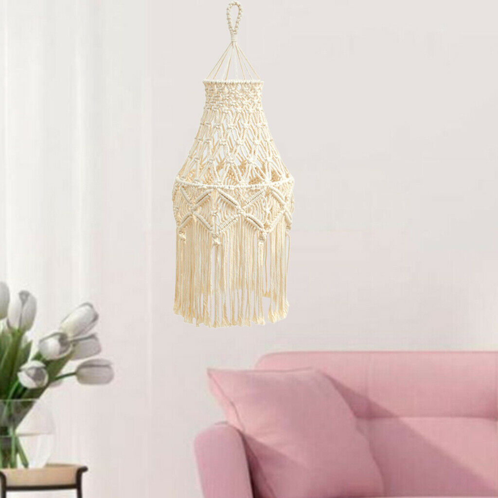 Macrame Lamp Shade Woven Bohemian Lampshade Light Cover Office Decorative