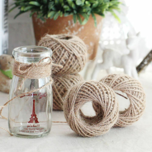 Hot 30M Natural Brown Jute Hessian Burlap Twine Sisal Rustic String Cord .l8