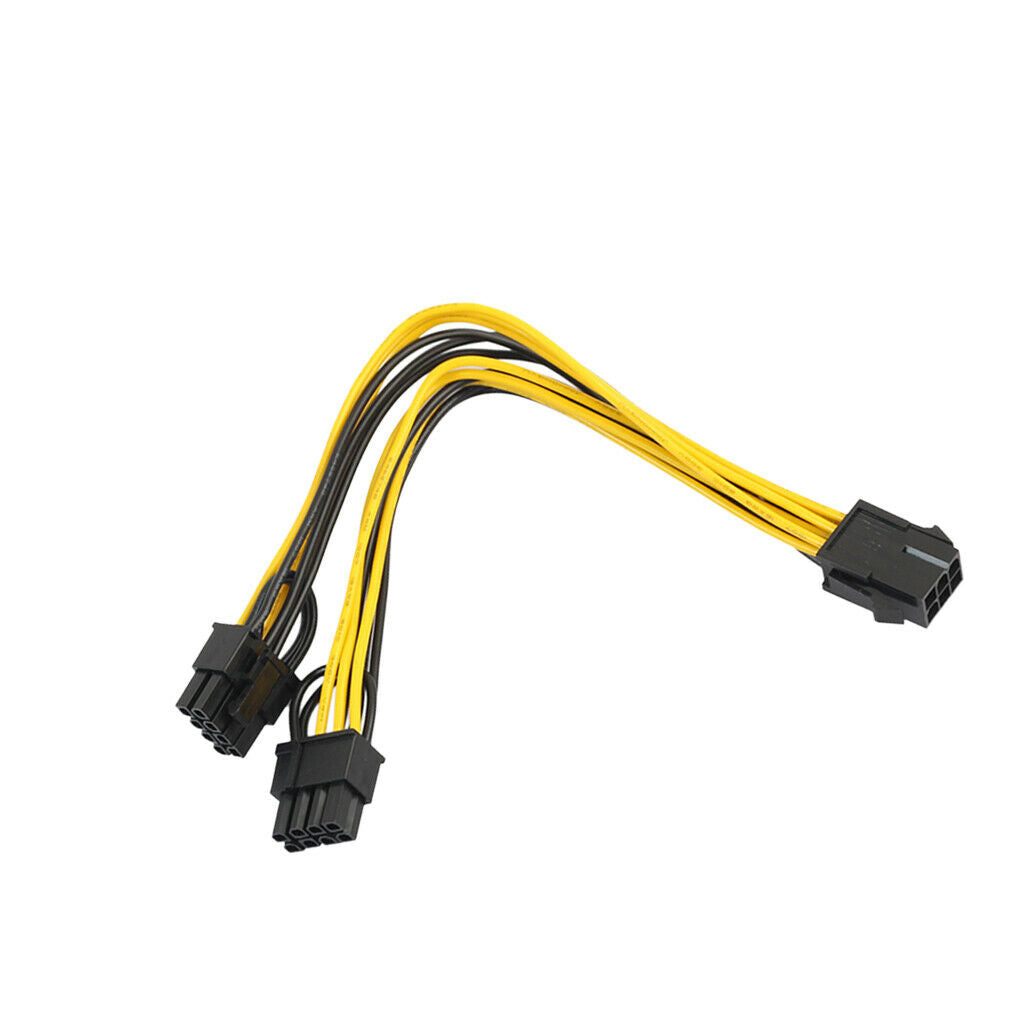 9X CPU 6-pin. to Double PCI  8-pin. Y Splitter Extension Cable Power Cable PCI