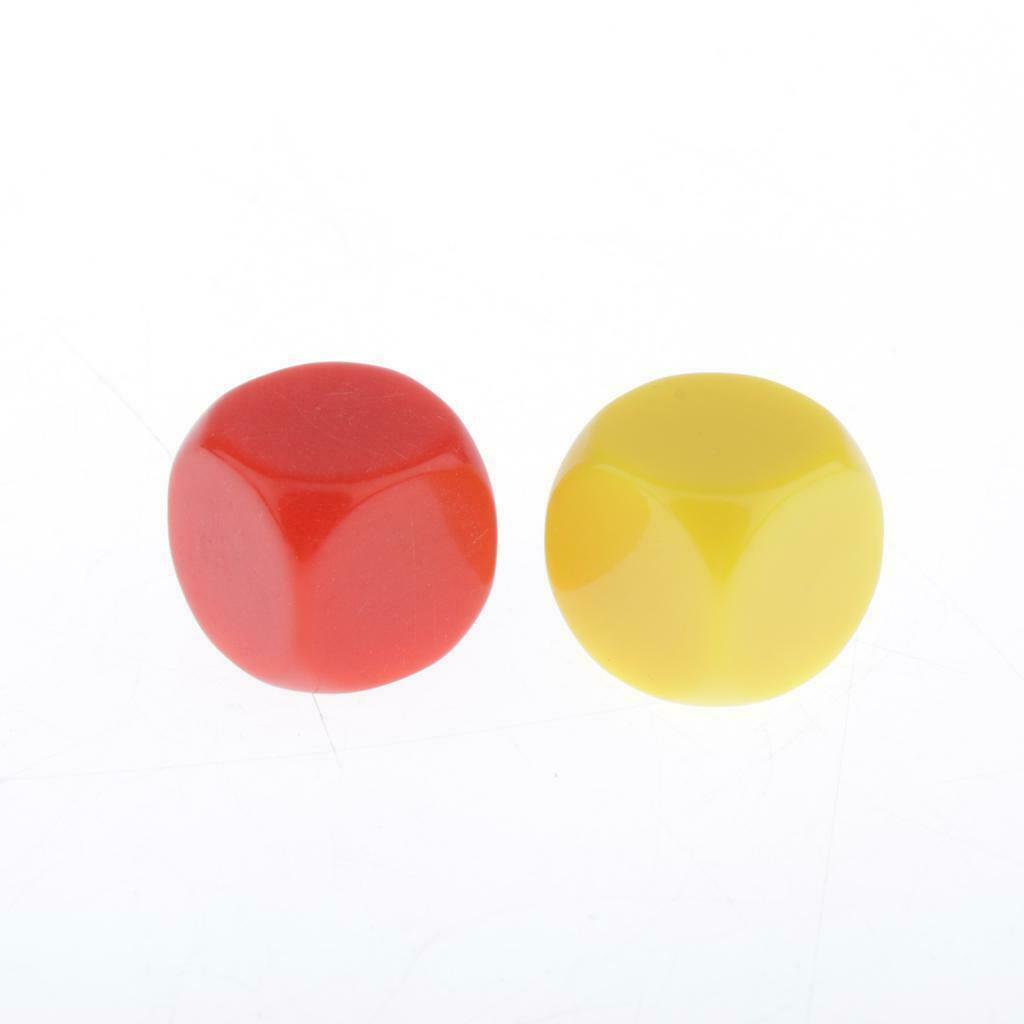 100Pcs Creative Colorful Opaque Blank 6 Sided Dice for RPG Math Teaching