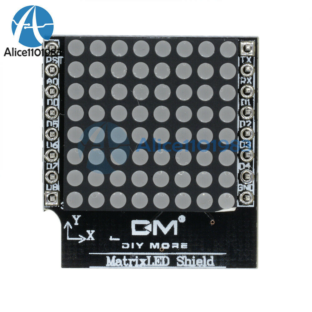 8 Step Adjustable Intensity 8*8 Matrix LED V1.0 Shield for WEMOS D1 mini Module